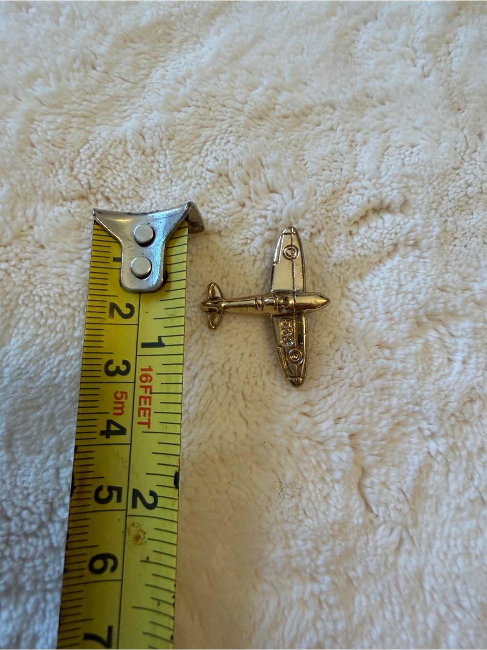 Gold Airplane Lapel Pin - Men Accessories - Picture 5 of 5